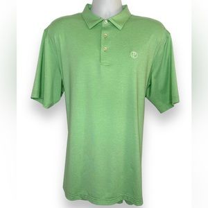 Peter Millar Summer Comfort Polo Shirt XL Green Short Sleeve Polyester